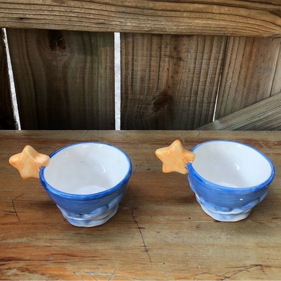 Set of 2 Blue Cups with Clouds at the Bottom & Yellow Stars on the Handles - Picture 2 of 8